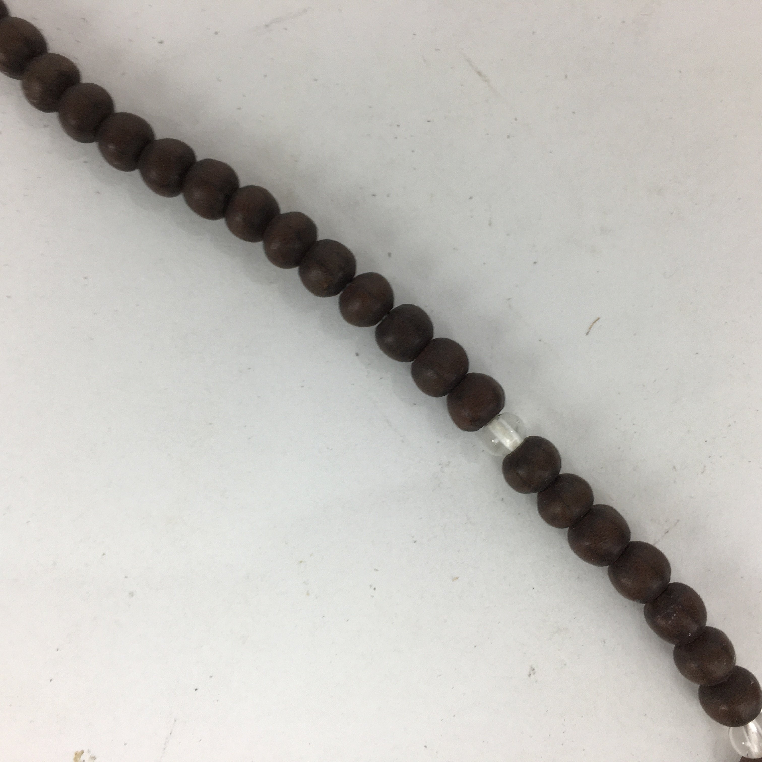 Japanese Wooden Buddhist Prayer Beads Vtg Brown Juzu Rosary Bracelet JZ58
