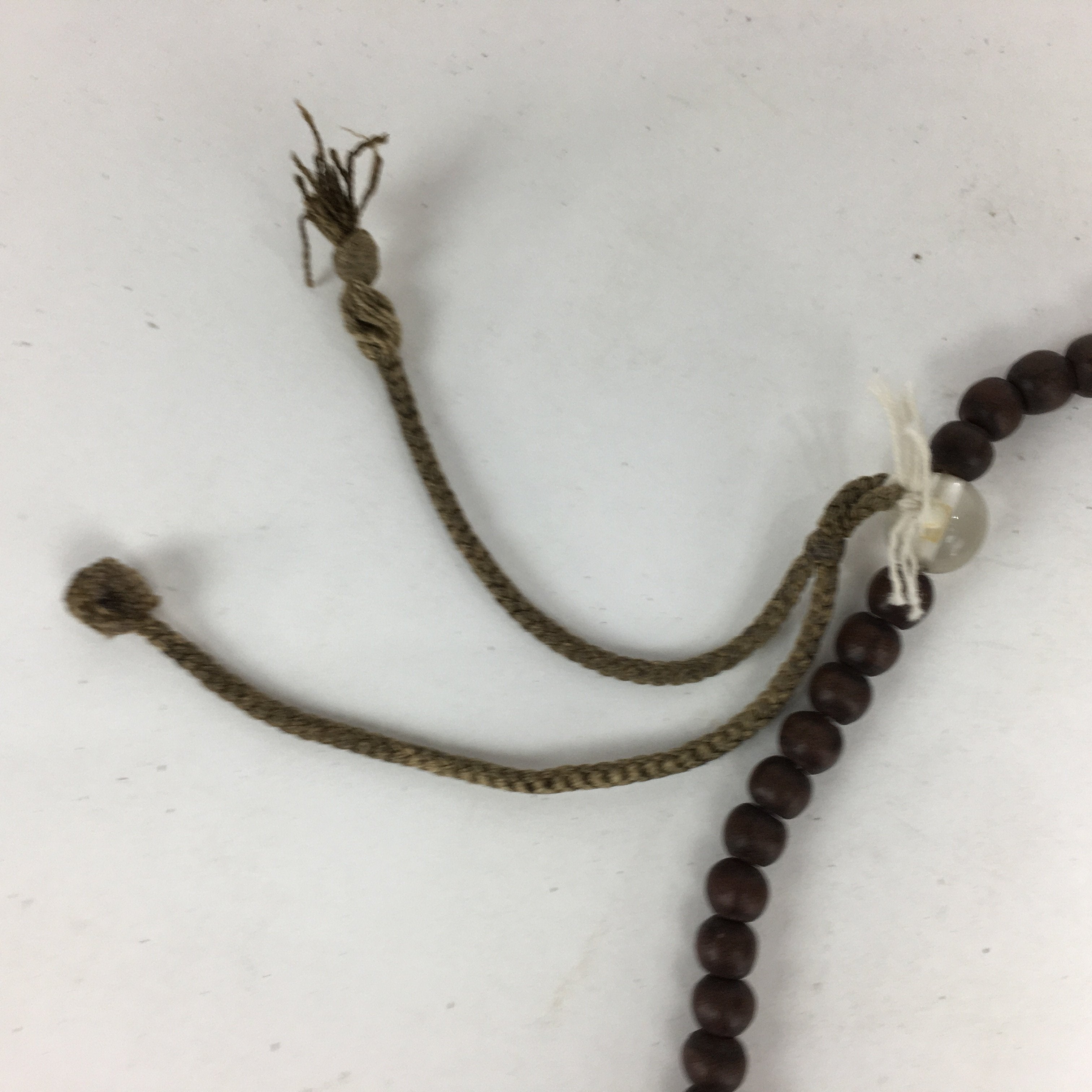 Japanese Wooden Buddhist Prayer Beads Vtg Brown Juzu Rosary Bracelet JZ58