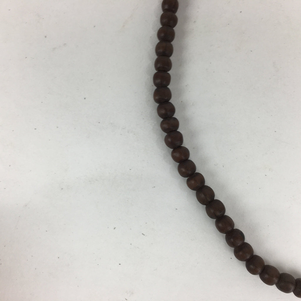 Japanese Wooden Buddhist Prayer Beads Vtg Brown Juzu Rosary Bracelet JZ58