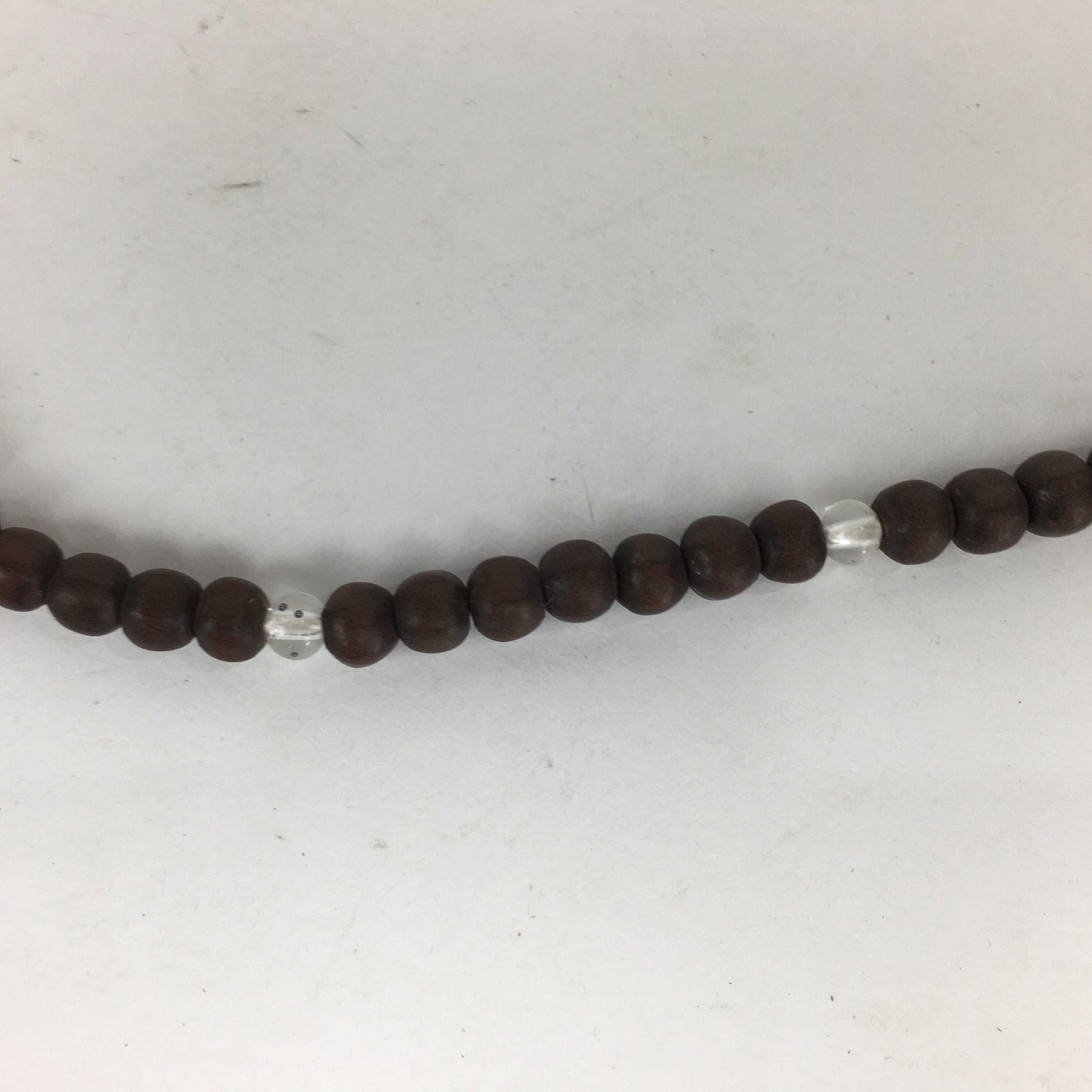 Japanese Wooden Buddhist Prayer Beads Vtg Brown Juzu Rosary Bracelet JZ58