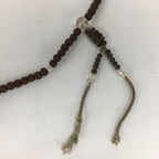 Japanese Wooden Buddhist Prayer Beads Vtg Brown Juzu Rosary Bracelet JZ59
