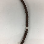 Japanese Wooden Buddhist Prayer Beads Vtg Brown Juzu Rosary Bracelet JZ59
