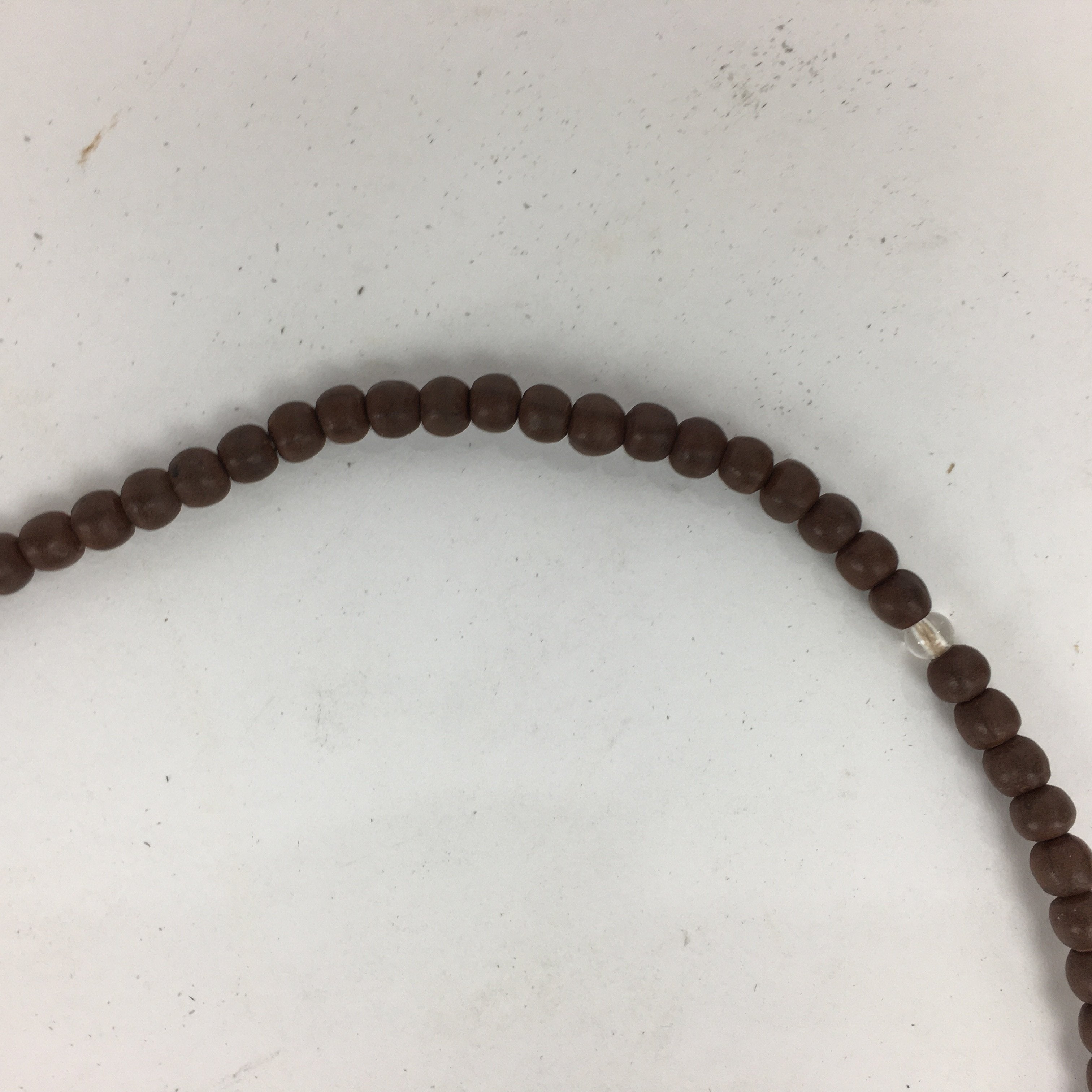 Japanese Wooden Buddhist Prayer Beads Vtg Brown Juzu Rosary Bracelet JZ59
