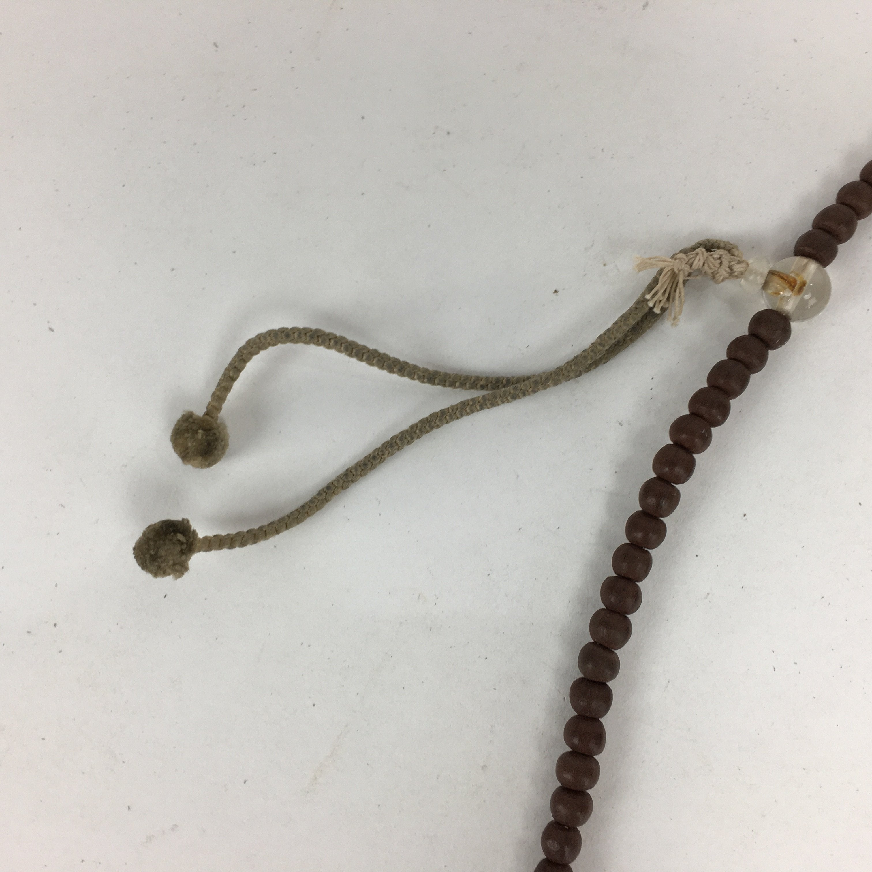 Japanese Wooden Buddhist Prayer Beads Vtg Brown Juzu Rosary Bracelet JZ59
