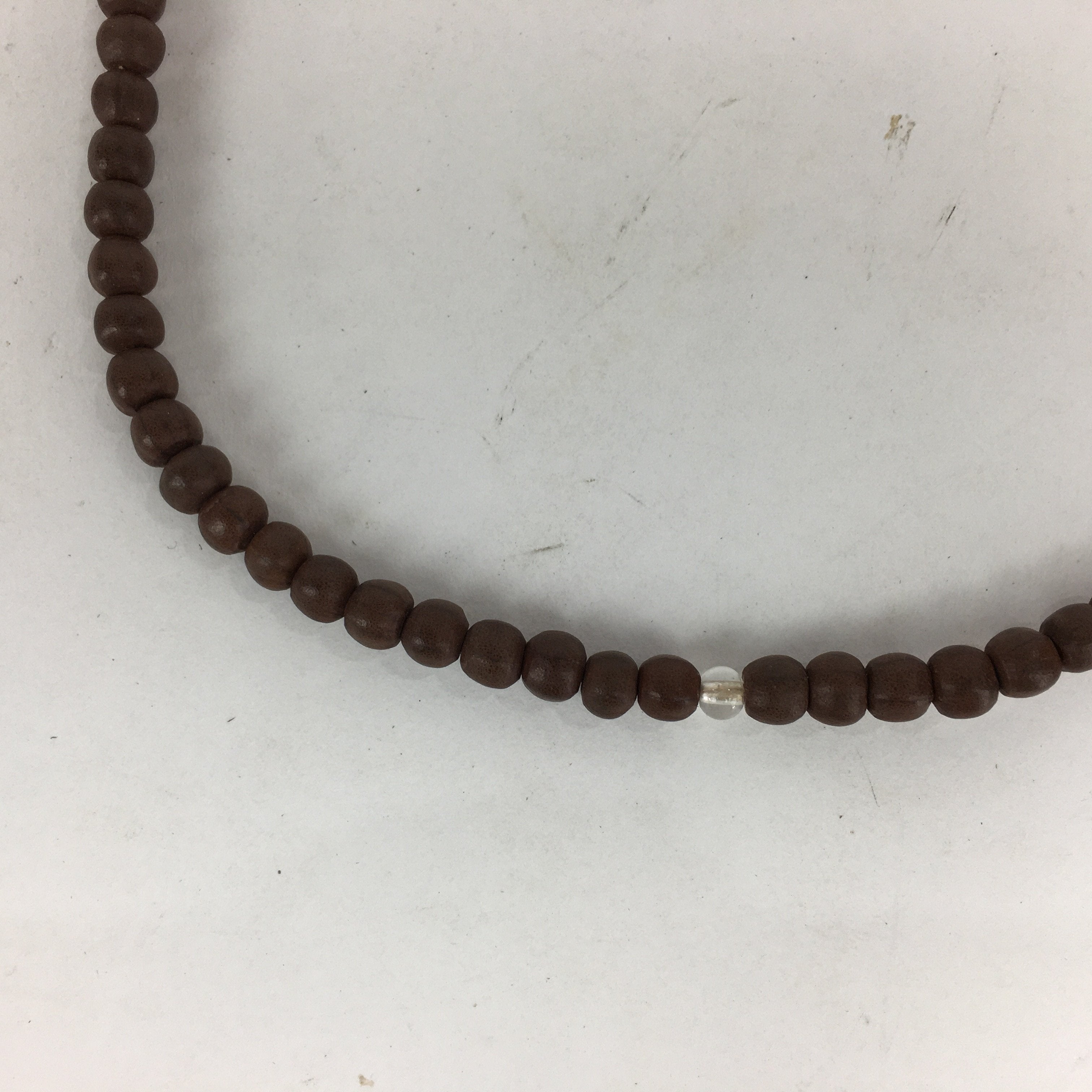 Japanese Wooden Buddhist Prayer Beads Vtg Brown Juzu Rosary Bracelet JZ59