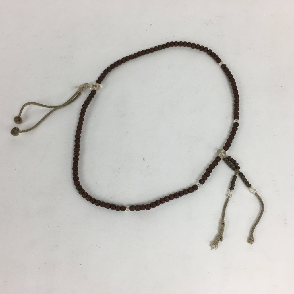 Japanese Wooden Buddhist Prayer Beads Vtg Brown Juzu Rosary Bracelet JZ59