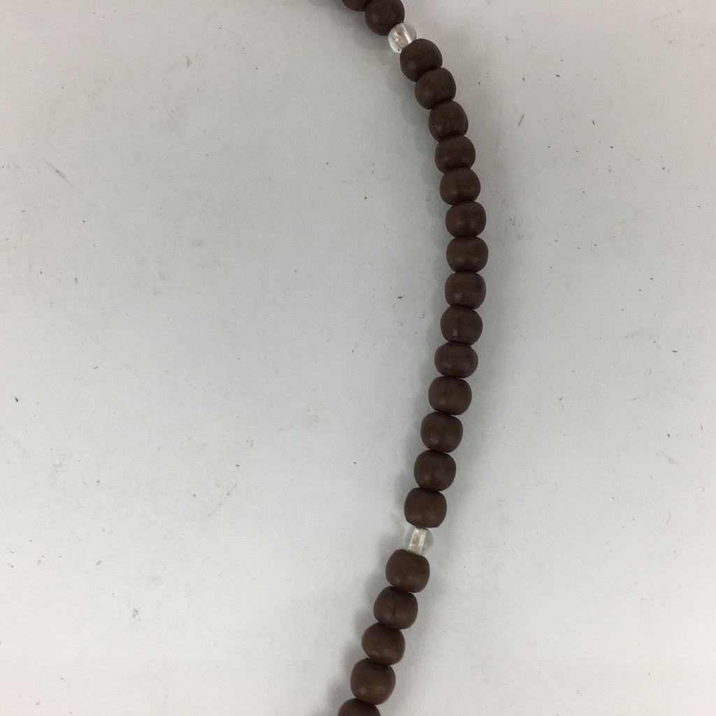 Japanese Wooden Buddhist Prayer Beads Vtg Brown Juzu Rosary Bracelet JZ60
