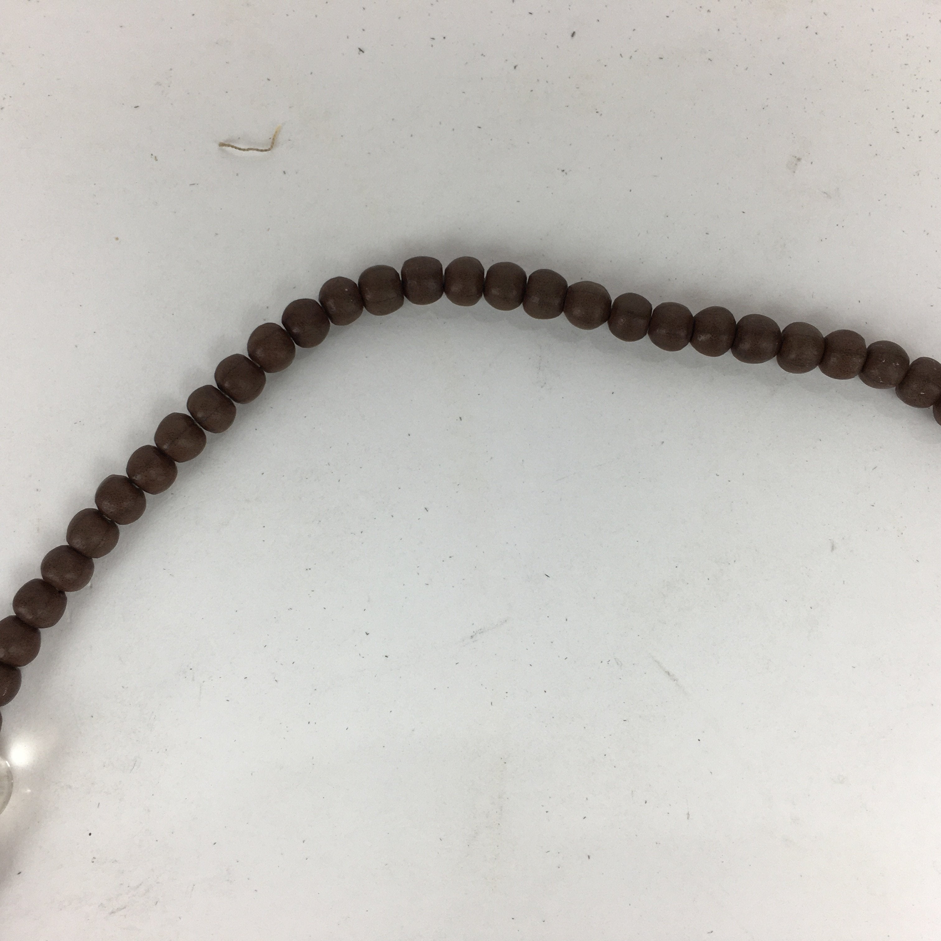 Japanese Wooden Buddhist Prayer Beads Vtg Brown Juzu Rosary Bracelet JZ60