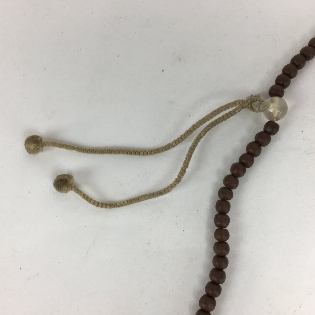 Japanese Wooden Buddhist Prayer Beads Vtg Brown Juzu Rosary Bracelet JZ60