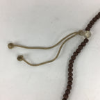 Japanese Wooden Buddhist Prayer Beads Vtg Brown Juzu Rosary Bracelet JZ60