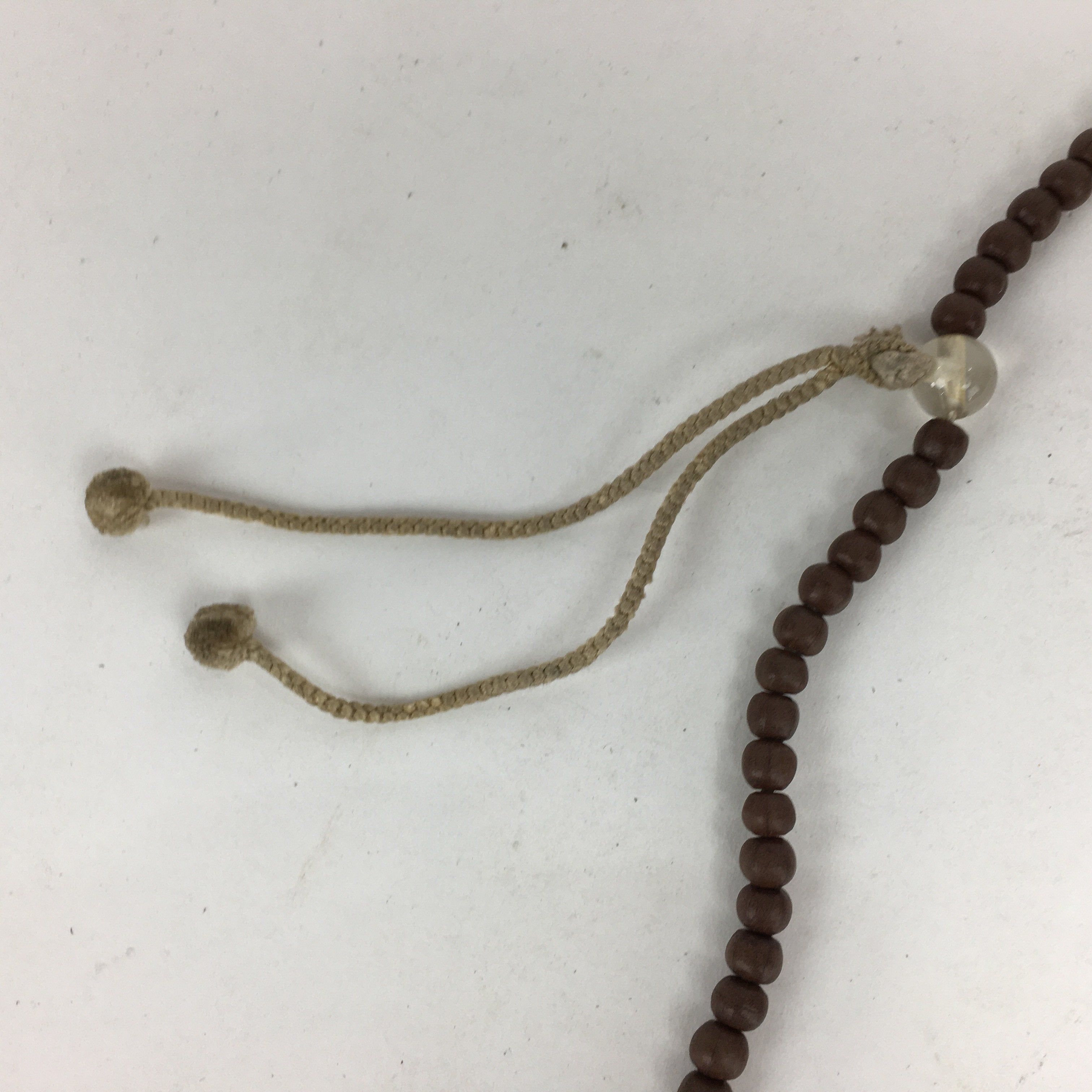 Japanese Wooden Buddhist Prayer Beads Vtg Brown Juzu Rosary Bracelet JZ60