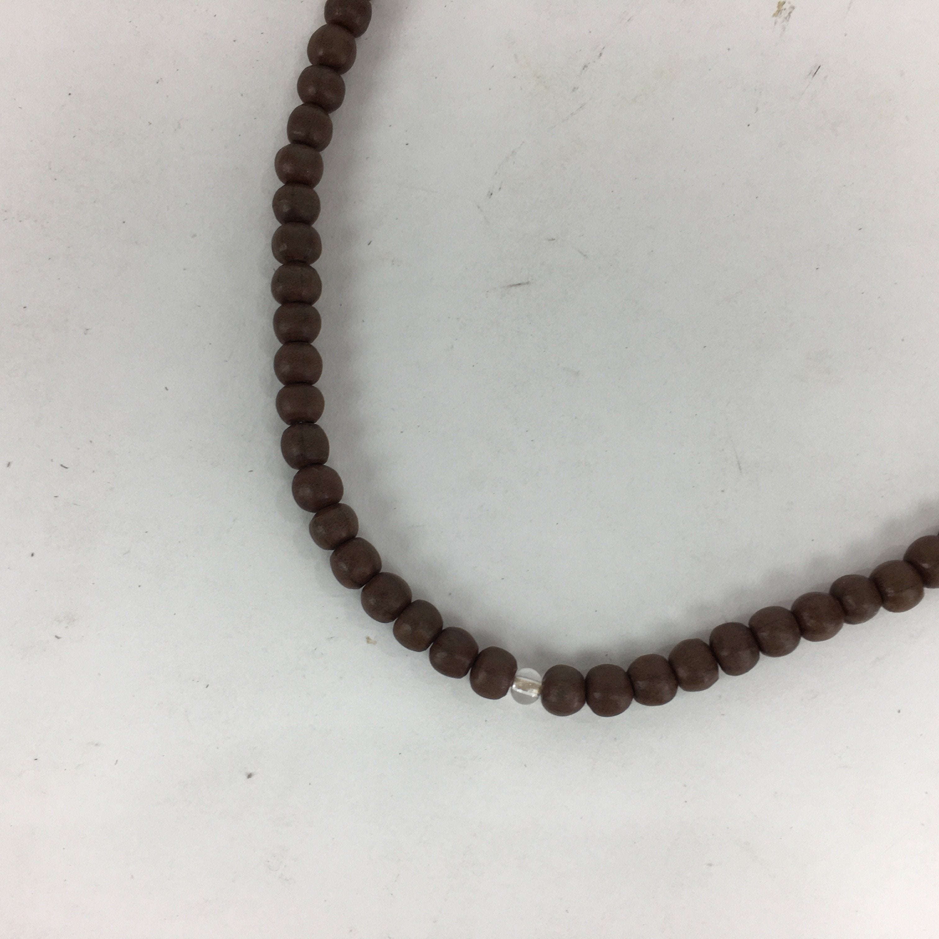 Japanese Wooden Buddhist Prayer Beads Vtg Brown Juzu Rosary Bracelet JZ60