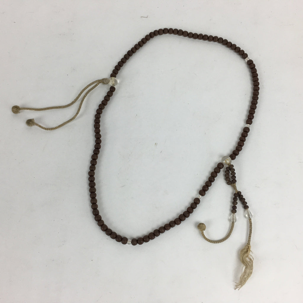 Japanese Wooden Buddhist Prayer Beads Vtg Brown Juzu Rosary Bracelet JZ60