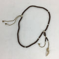 Japanese Wooden Buddhist Prayer Beads Vtg Brown Juzu Rosary Bracelet JZ60