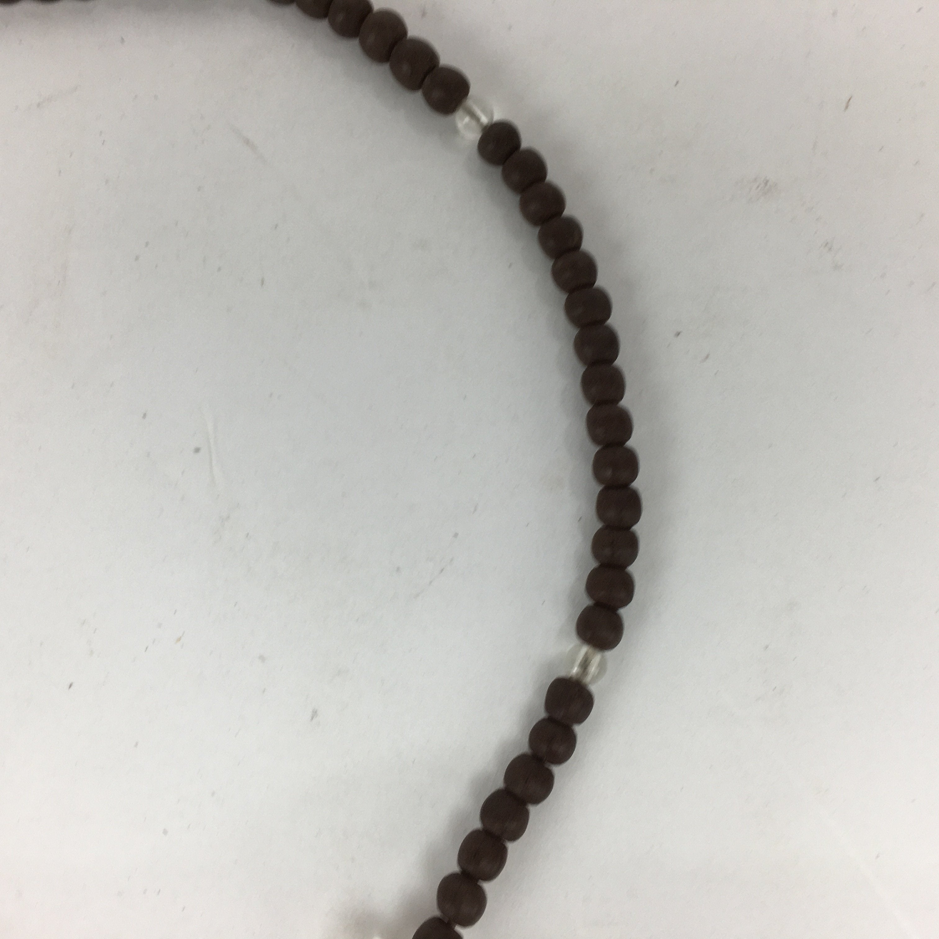 Japanese Wooden Buddhist Prayer Beads Vtg Brown Juzu Rosary Bracelet JZ61