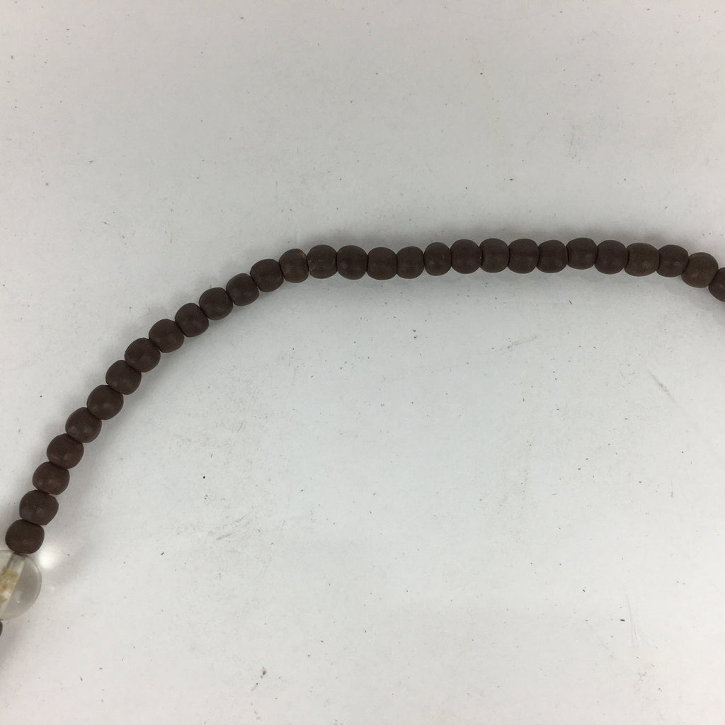 Japanese Wooden Buddhist Prayer Beads Vtg Brown Juzu Rosary Bracelet JZ61