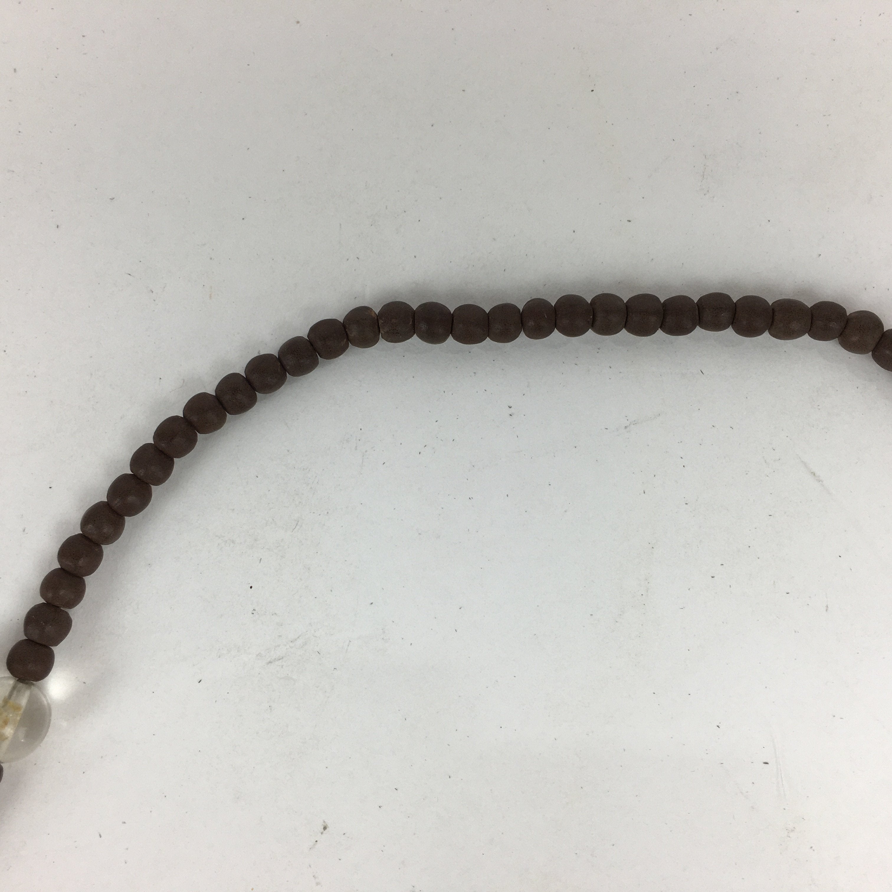 Japanese Wooden Buddhist Prayer Beads Vtg Brown Juzu Rosary Bracelet JZ61