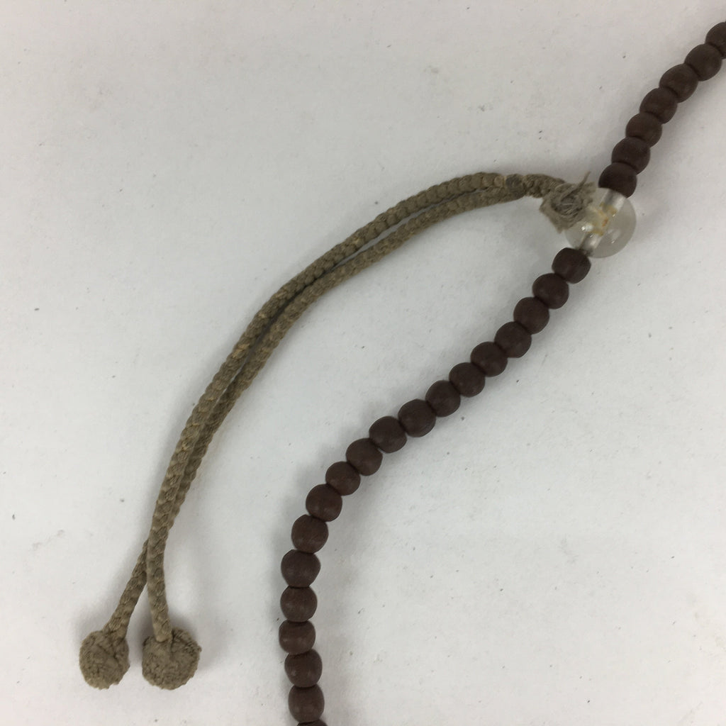 Japanese Wooden Buddhist Prayer Beads Vtg Brown Juzu Rosary Bracelet JZ61