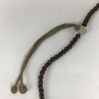 Japanese Wooden Buddhist Prayer Beads Vtg Brown Juzu Rosary Bracelet JZ61
