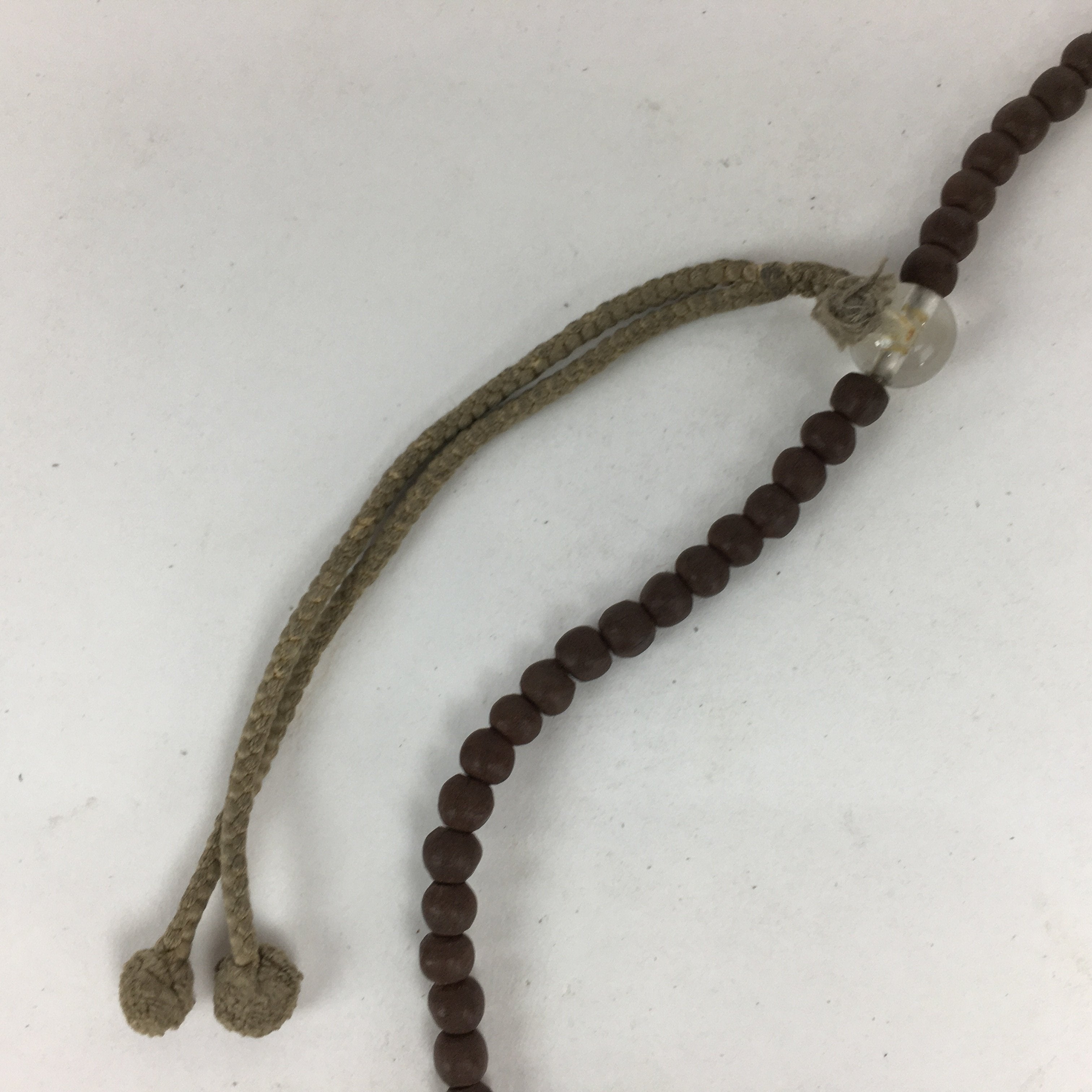 Japanese Wooden Buddhist Prayer Beads Vtg Brown Juzu Rosary Bracelet JZ61