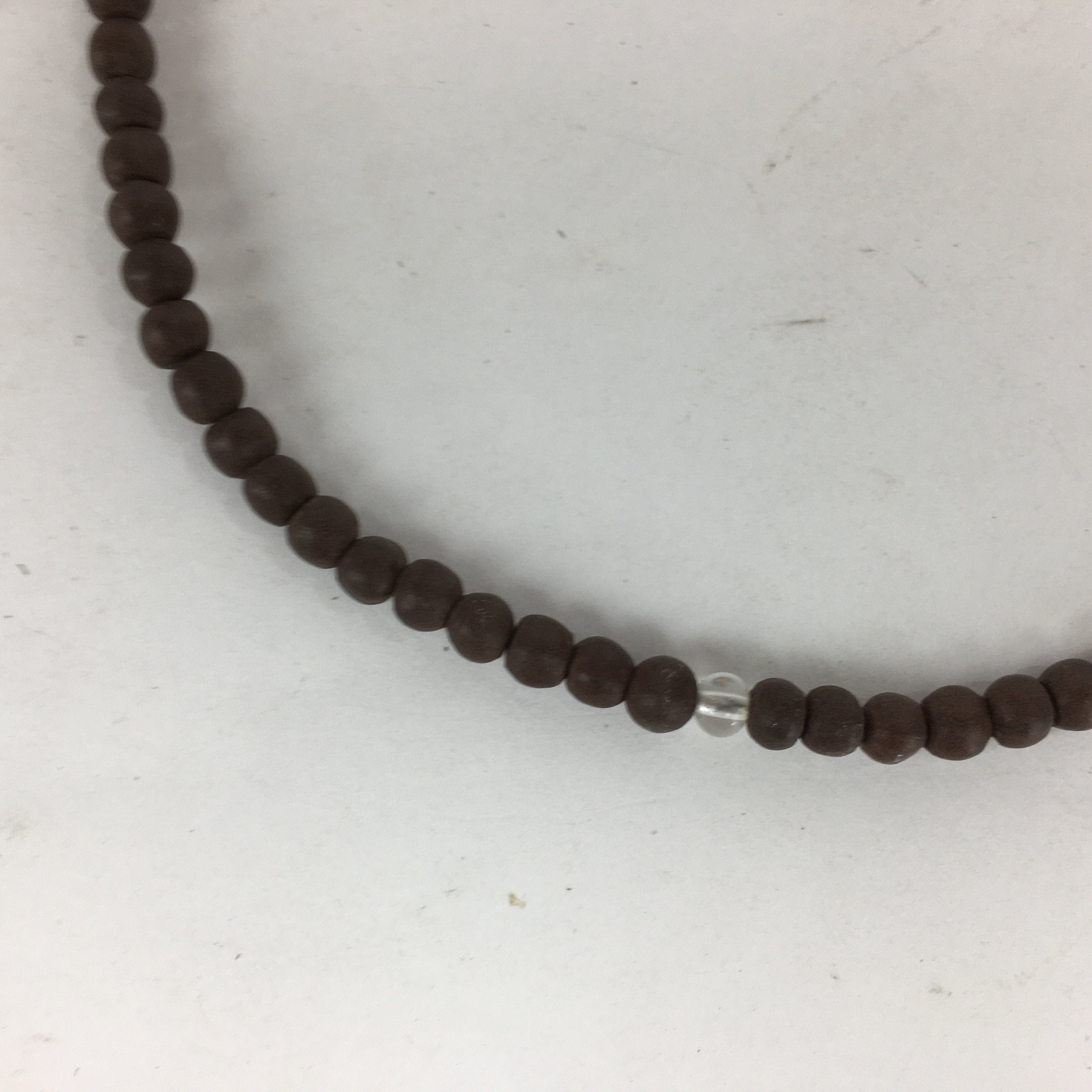 Japanese Wooden Buddhist Prayer Beads Vtg Brown Juzu Rosary Bracelet JZ61