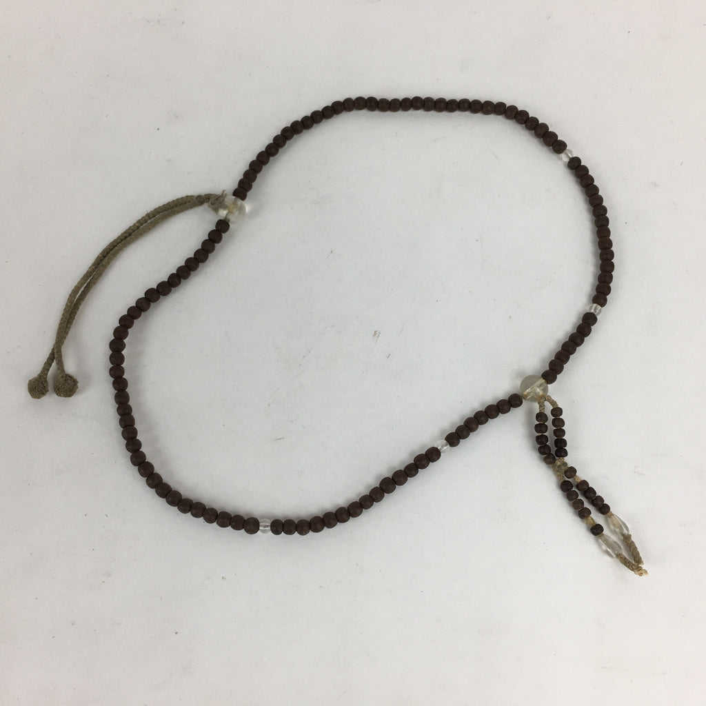 Japanese Wooden Buddhist Prayer Beads Vtg Brown Juzu Rosary Bracelet JZ61