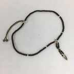 Japanese Wooden Buddhist Prayer Beads Vtg Brown Juzu Rosary Bracelet JZ61