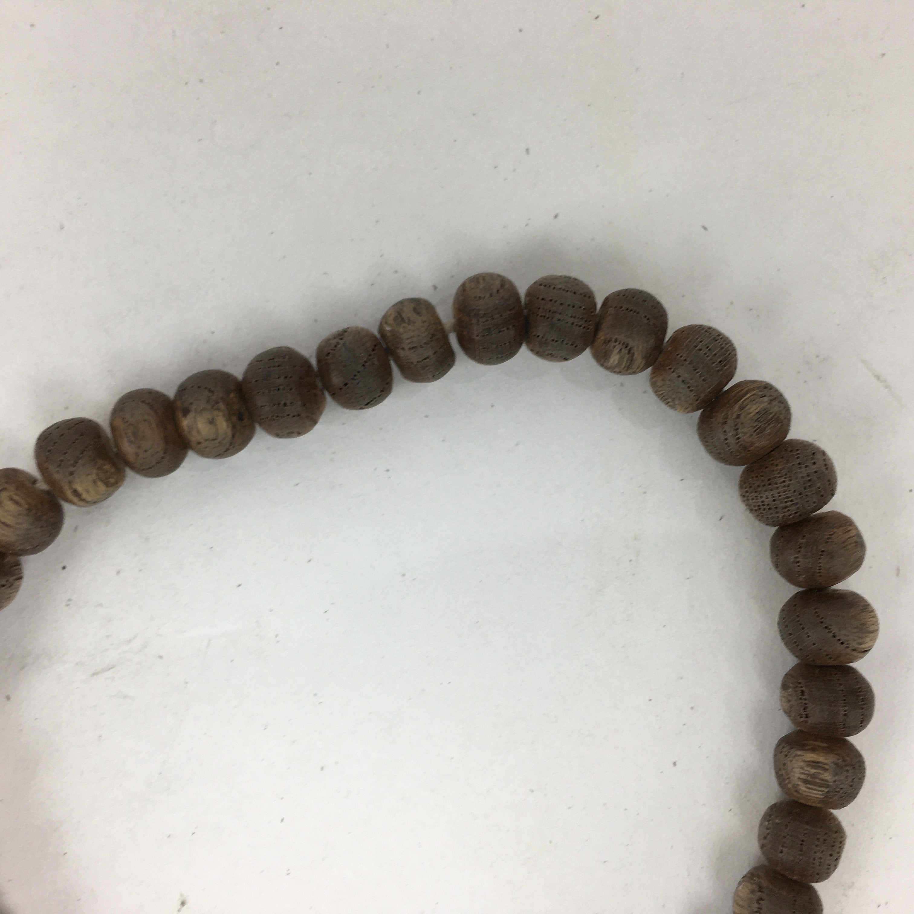 Japanese Wooden Buddhist Prayer Beads Vtg Brown Juzu Rosary Bracelet JZ62