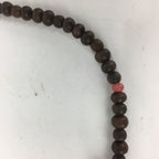 Japanese Wooden Buddhist Prayer Beads Vtg Brown Juzu Rosary Bracelet JZ63