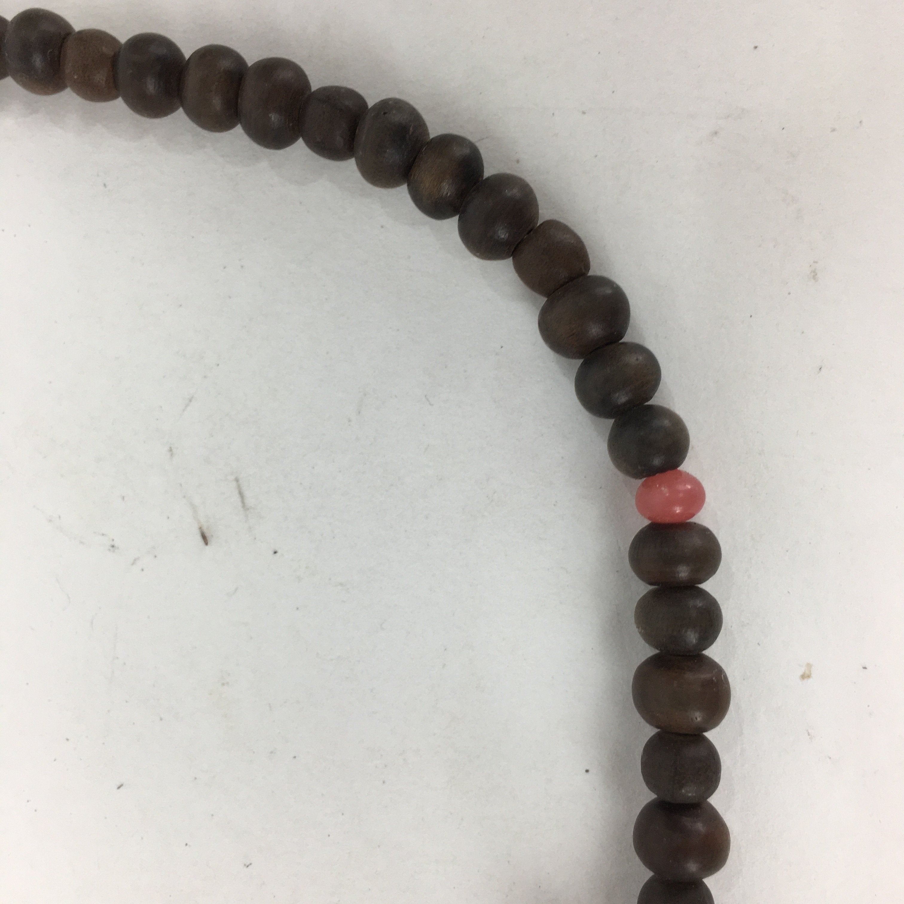 Japanese Wooden Buddhist Prayer Beads Vtg Brown Juzu Rosary Bracelet JZ63