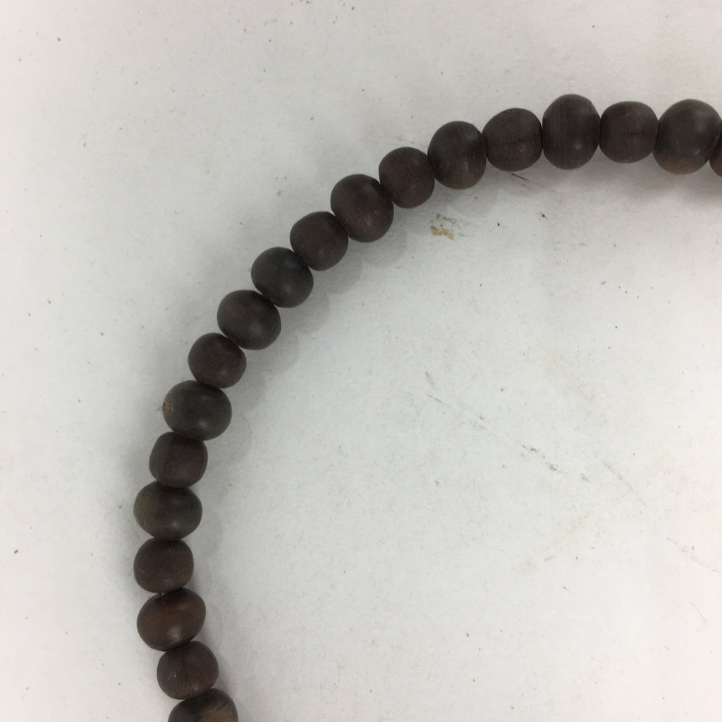 Japanese Wooden Buddhist Prayer Beads Vtg Brown Juzu Rosary Bracelet JZ63