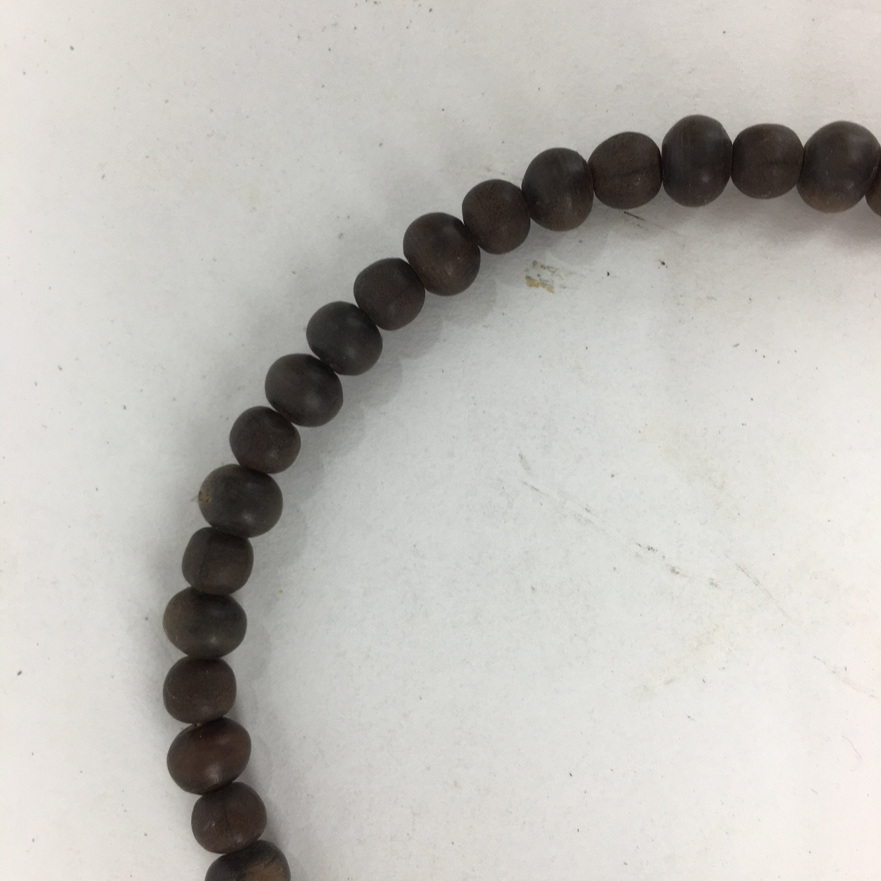 Japanese Wooden Buddhist Prayer Beads Vtg Brown Juzu Rosary Bracelet JZ63