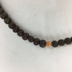 Japanese Wooden Buddhist Prayer Beads Vtg Brown Juzu Rosary Bracelet JZ63