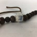 Japanese Wooden Buddhist Prayer Beads Vtg Brown Juzu Rosary Bracelet JZ63