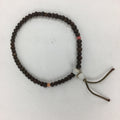 Japanese Wooden Buddhist Prayer Beads Vtg Brown Juzu Rosary Bracelet JZ63