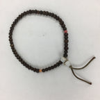 Japanese Wooden Buddhist Prayer Beads Vtg Brown Juzu Rosary Bracelet JZ63