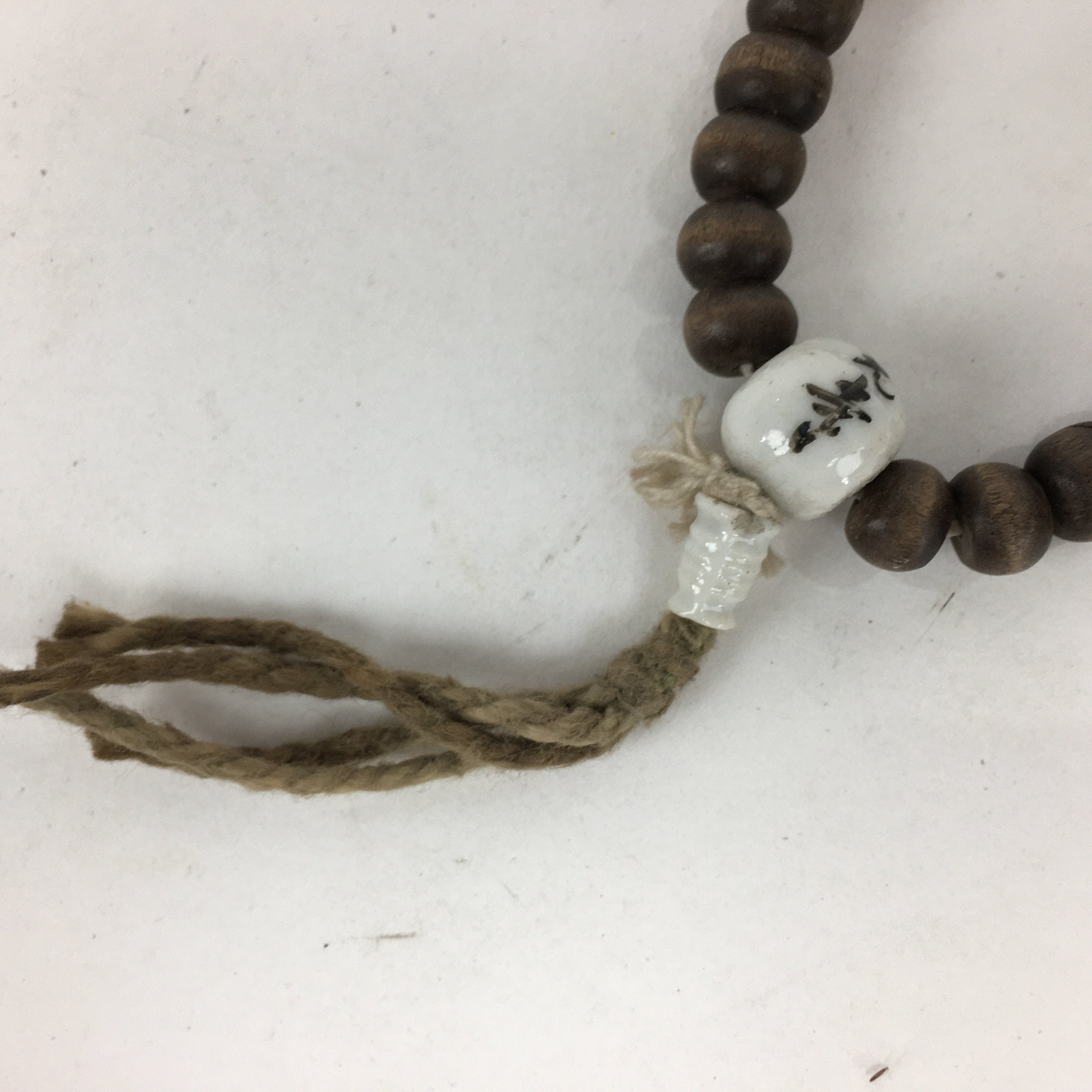 Japanese Wooden Buddhist Prayer Beads Vtg Brown Juzu Rosary Bracelet JZ64