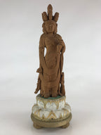 Japanese Wooden Buddhist Statue 11 faces Kannon Bosatsu Ekādaśamukha BD873