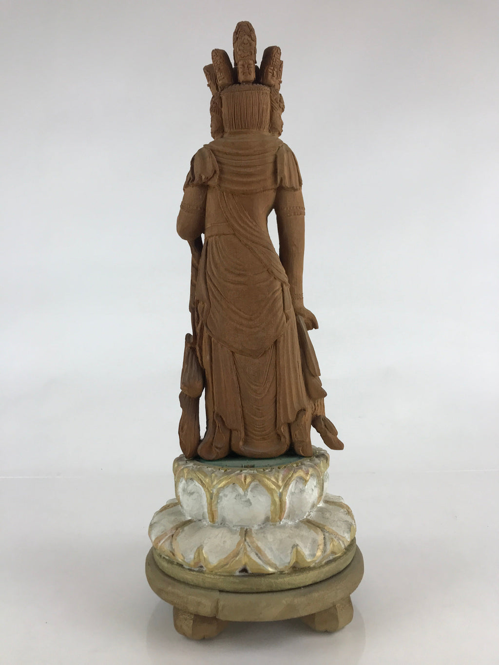 Japanese Wooden Buddhist Statue 11 faces Kannon Bosatsu Ekādaśamukha BD873