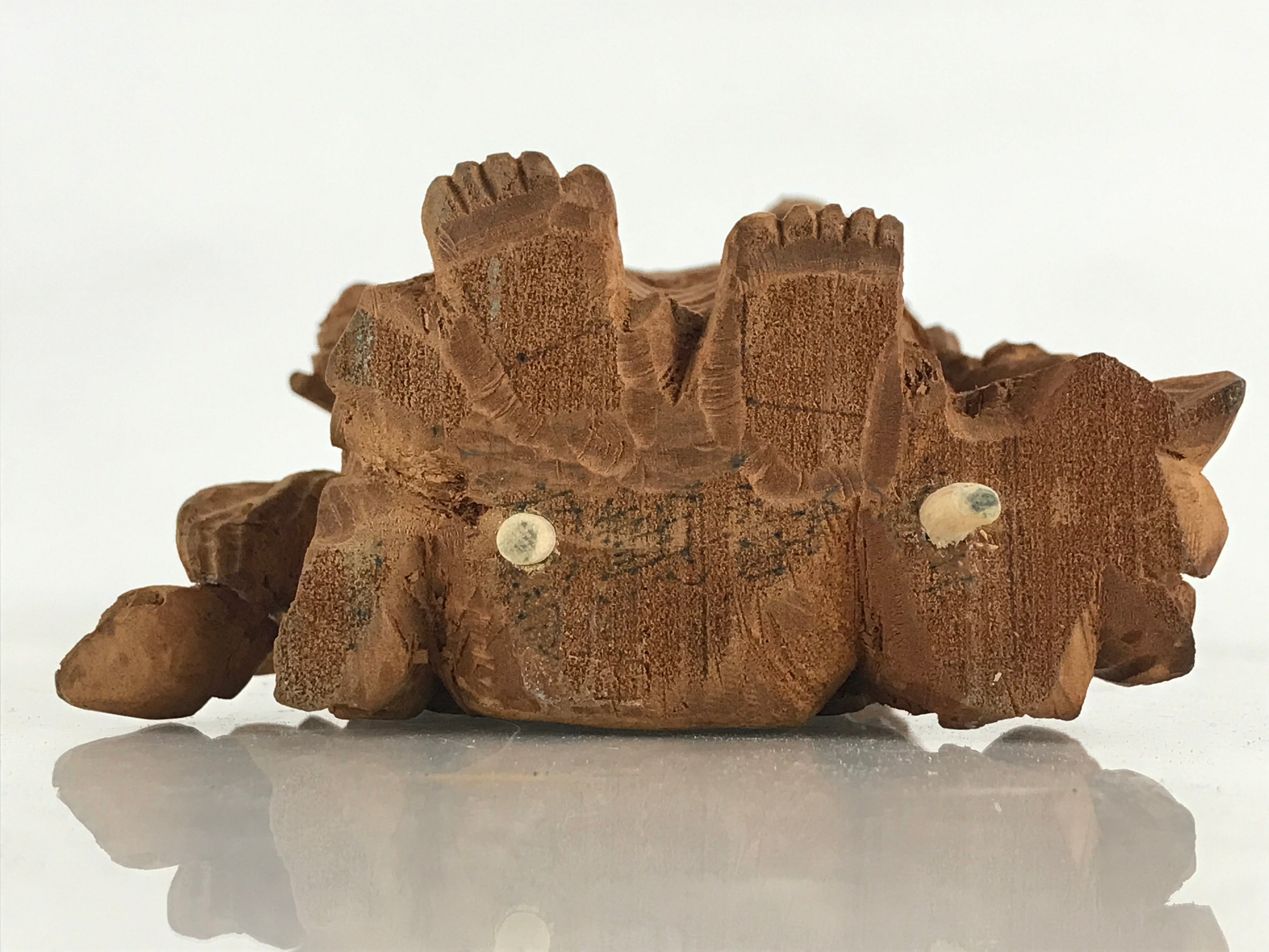 Japanese Wooden Buddhist Statue 11 faces Kannon Bosatsu Ekādaśamukha BD873