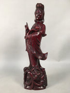 Japanese Wooden Buddhist Statue Vtg Figurine Kannon Bosatsu Dragon BD611