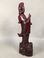 Japanese Wooden Buddhist Statue Vtg Figurine Kannon Bosatsu Dragon BD611