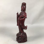 Japanese Wooden Buddhist Statue Vtg Figurine Kannon Bosatsu Dragon BD611