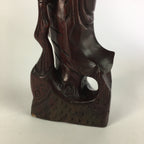 Japanese Wooden Buddhist Statue Vtg Figurine Kannon Bosatsu Fish BD628