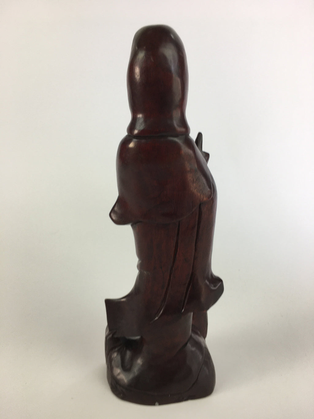 Japanese Wooden Buddhist Statue Vtg Figurine Kannon Bosatsu Fish BD628