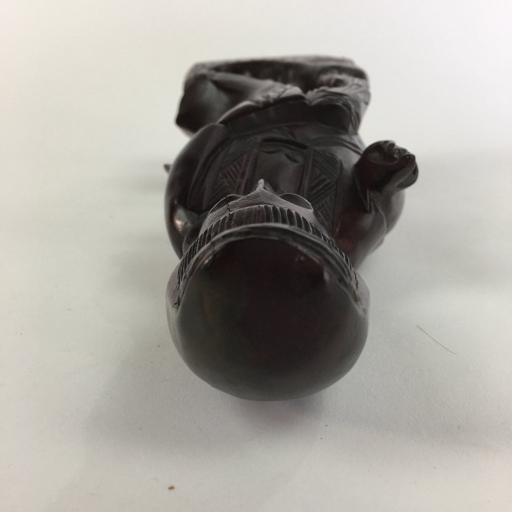 Japanese Wooden Buddhist Statue Vtg Figurine Kannon Bosatsu Fish BD628