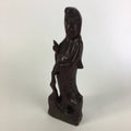 Japanese Wooden Buddhist Statue Vtg Figurine Kannon Bosatsu Fish BD628