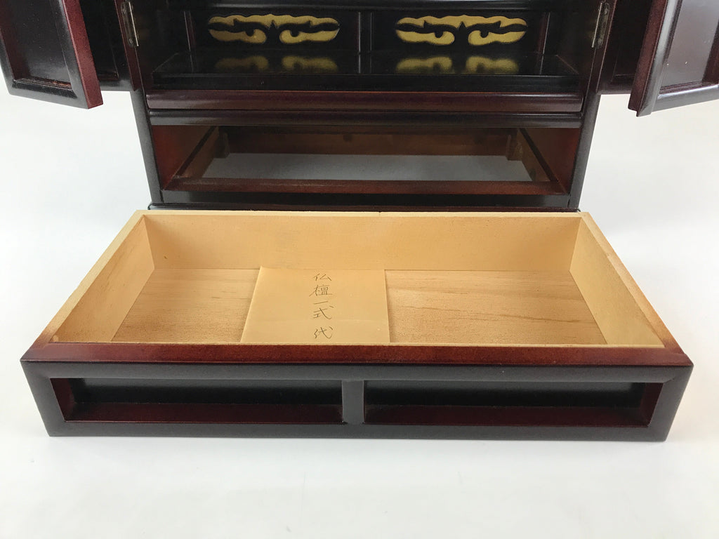 Japanese Wooden Buddhist altar Cabinet Butsudan Vtg Electric Light T318