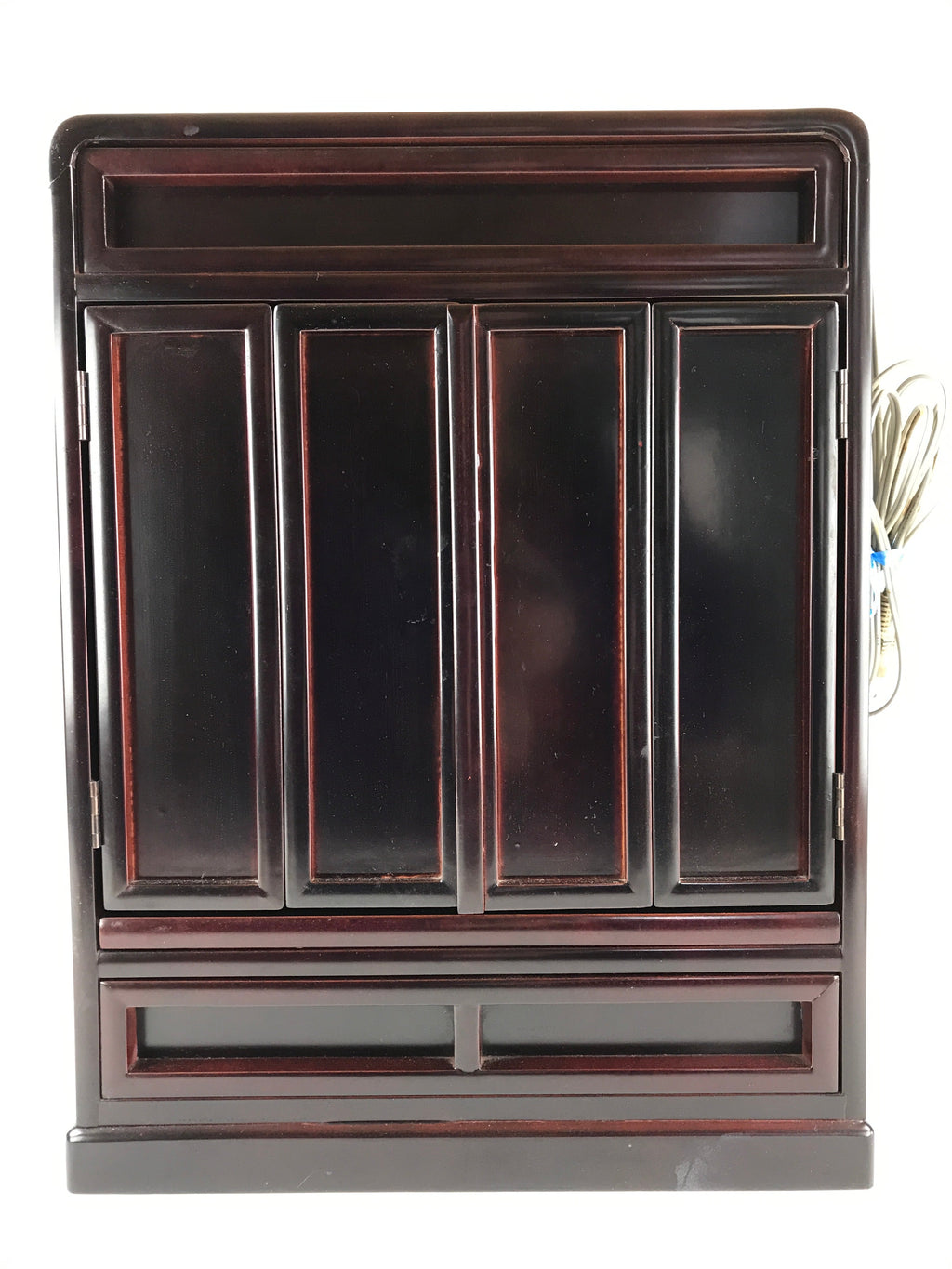 Japanese Wooden Buddhist altar Cabinet Butsudan Vtg Electric Light T318