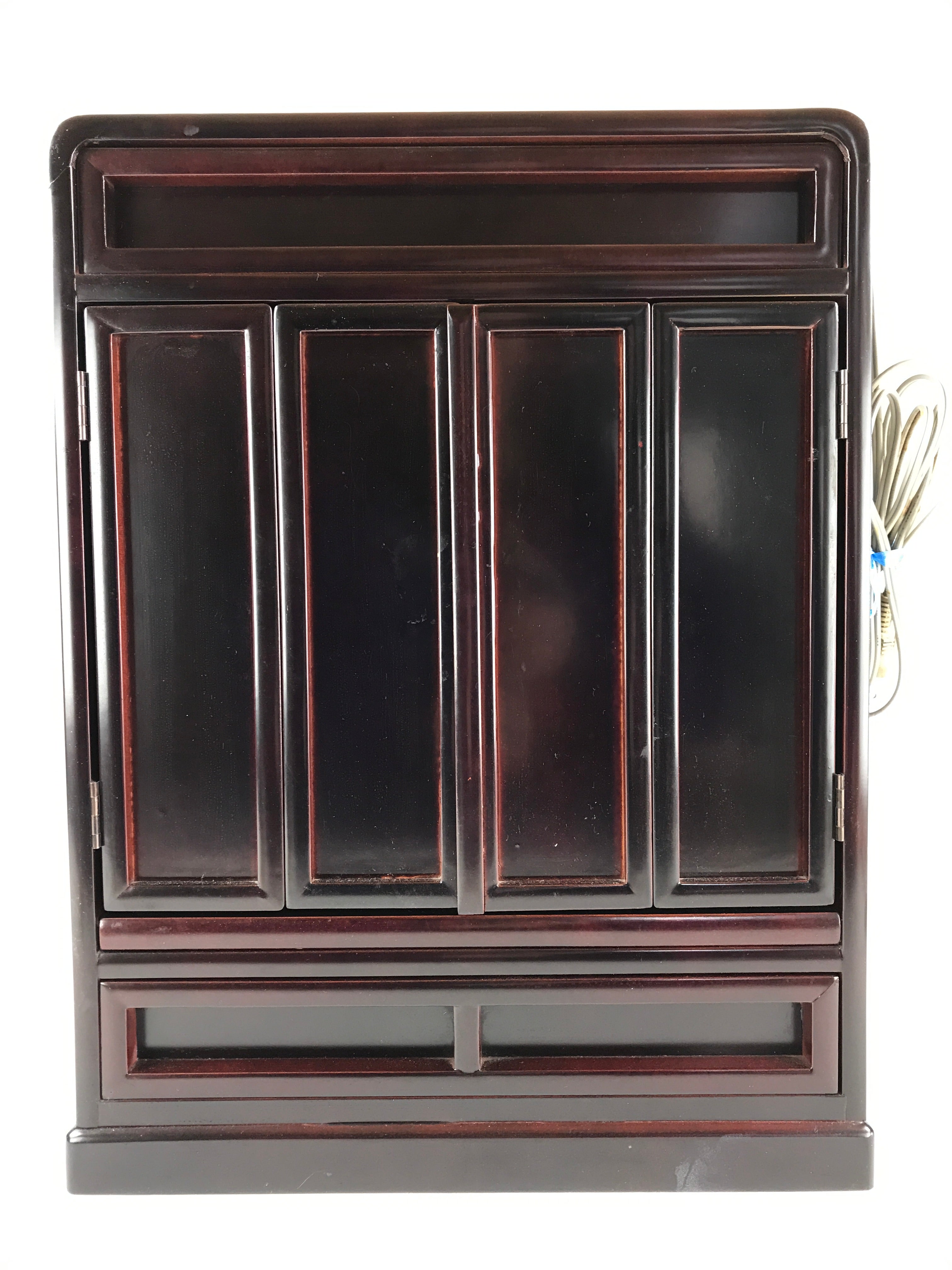 Japanese Wooden Buddhist altar Cabinet Butsudan Vtg Electric Light T318